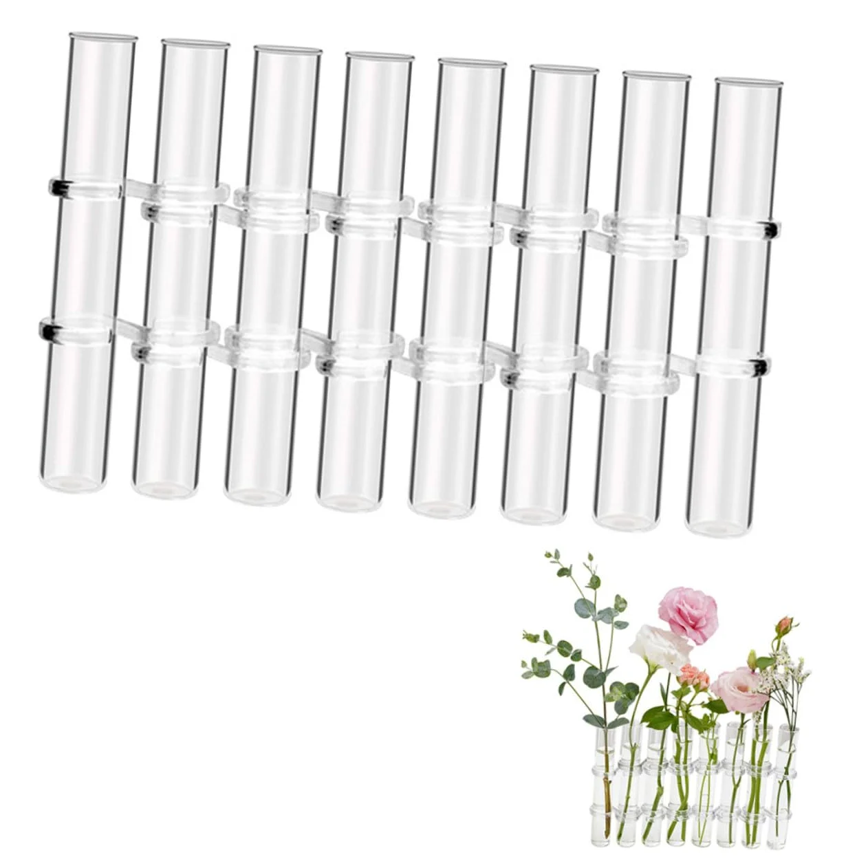ABOOFAN Propagation Tubes Verre pour Plantes Intérieur Vase de Culture Hydroponique avec Support Lot de Grands Tubes avec Brosse Décor de Bureau et Maison Polyvalent