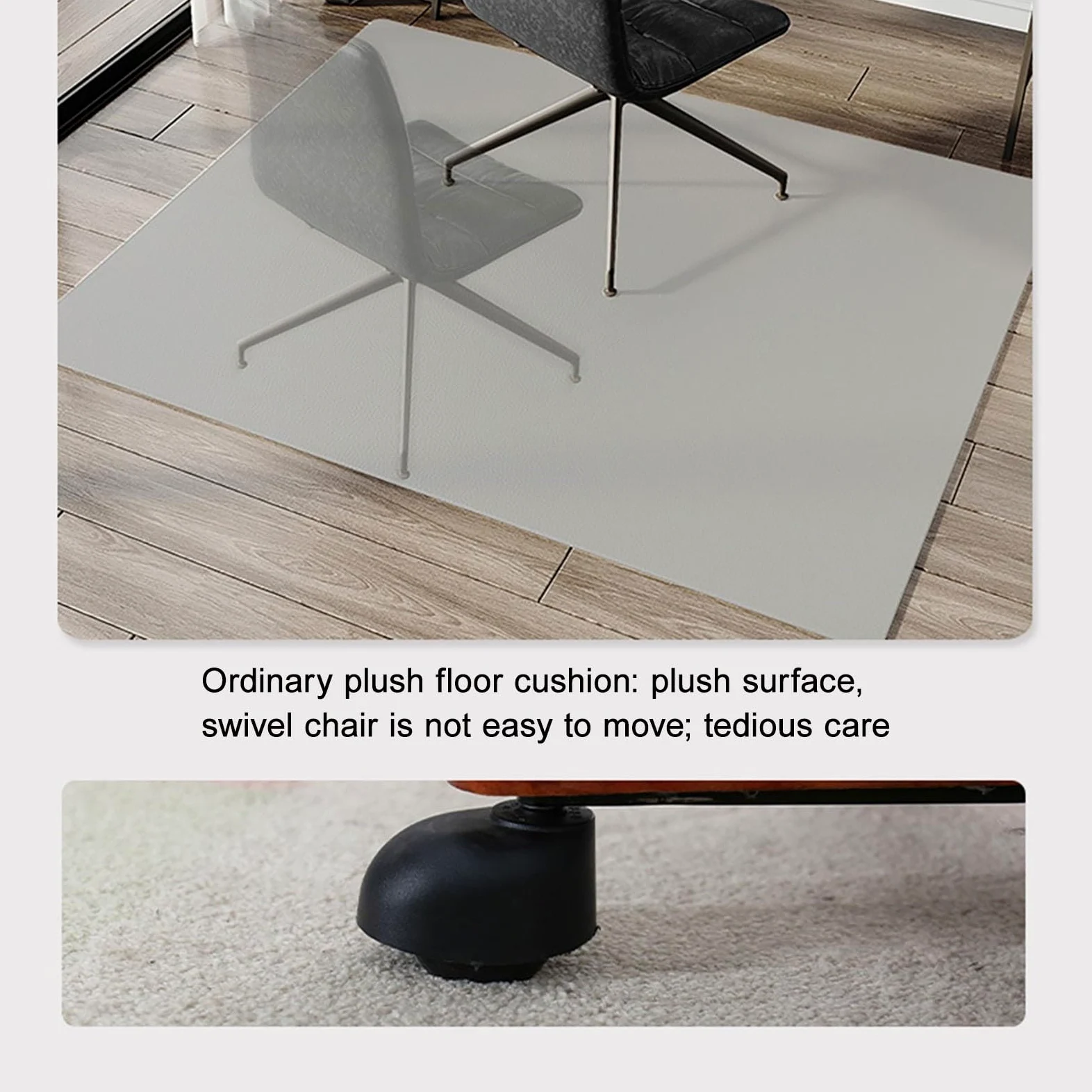 Tapis de chaise de bureau haute performance pour moquette et carrelage, imperméable, glisse facile, 50 x 120 cm, gris foncé, protection pour la maison et le bureau