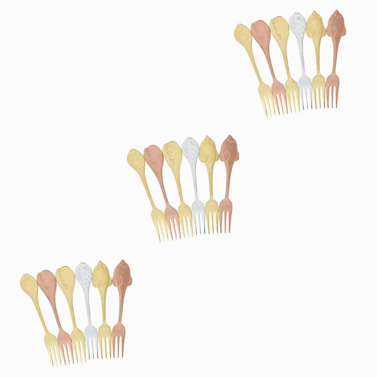 DECHOUS 18pièces Six Fourchettes à Dessert Acier Poignée Longue Pour Fruits Salades Et Apéritifs Pour Et Design Élégant