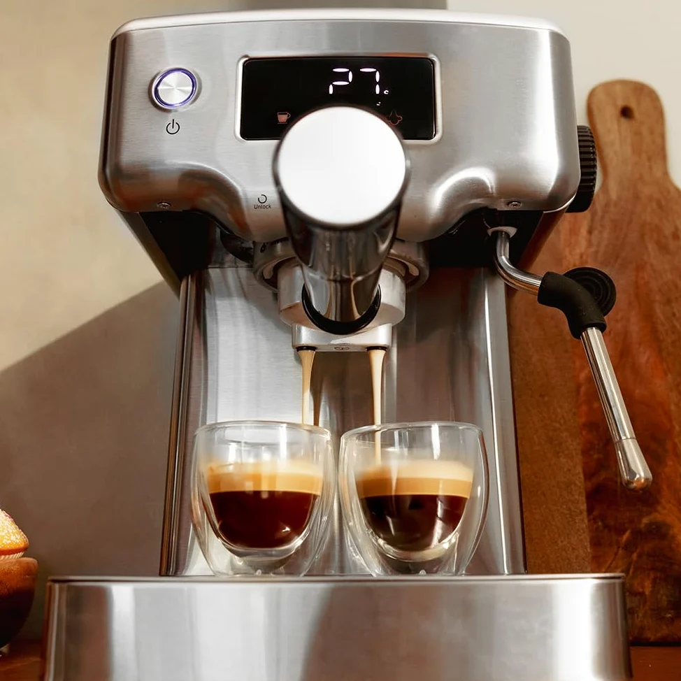 Cecotec Cafetière espresso Power Espresso 20 Barista Compact. 1465 W, Thermoblock, 20 bars, Vaporisateur, 2 tasses de café, Réservoir d'eau amovible de 1,8 litre, Plaque chauffe-tasses.