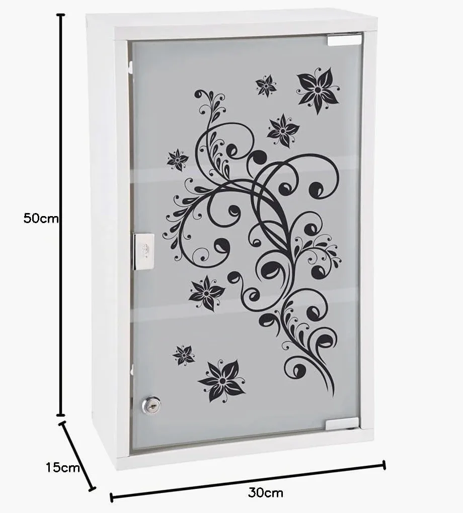 Hi - Armoire à Pharmacie Robuste avec étagères, refermable, Pratique Armoire Murale compacte en Verre, Rangement en Acier Inoxydable, Trousse de Secours