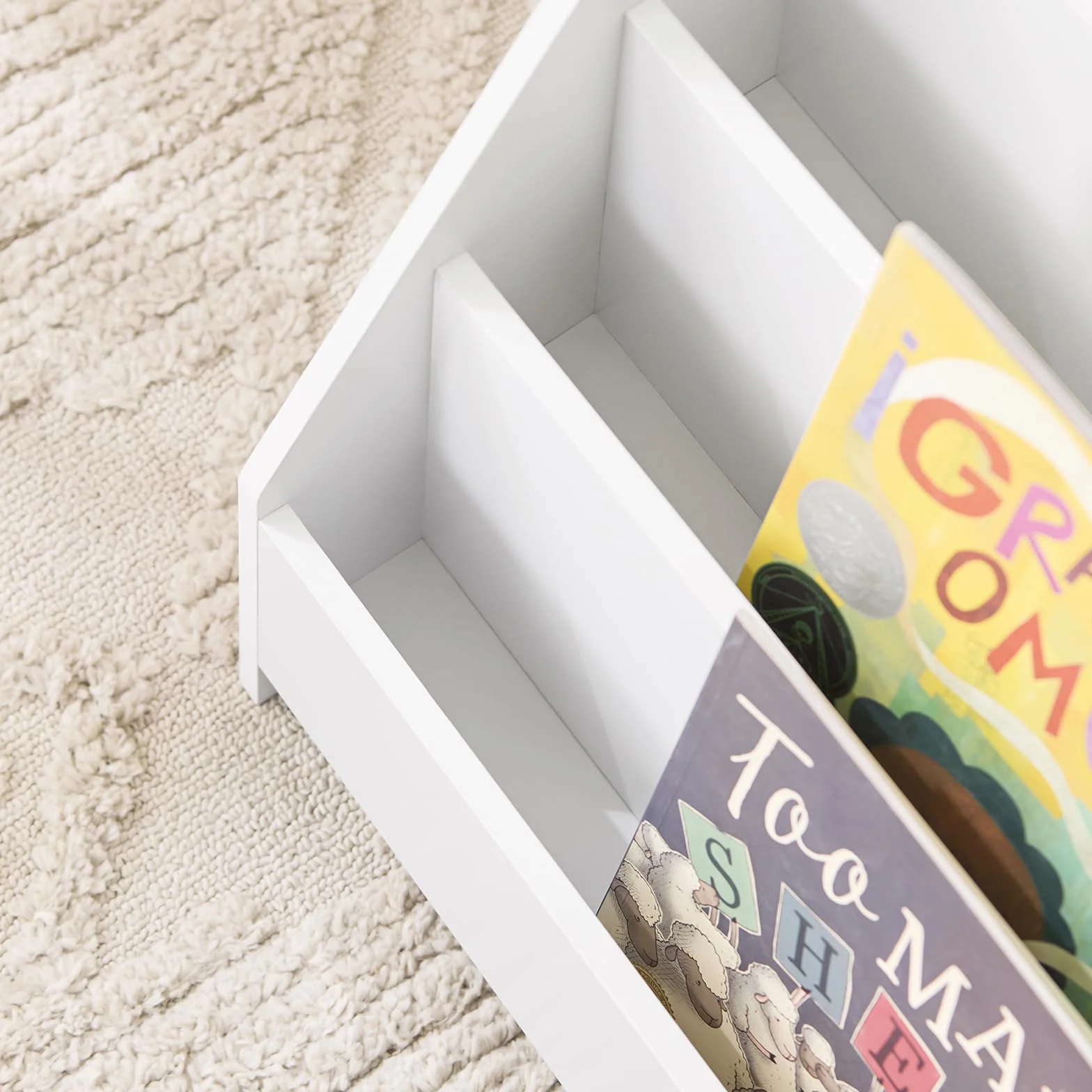 SoBuy Bibliothèque Enfant Rangement Jouet Enfant Bibliotheque Livre 4 Niveaux et 1 Compartiment Ouvert Étagère à Livres Meuble de Rangement Chambre d'Eanfant Bureau Salon Blanc 70x30x60 cm KMB32-K-W
