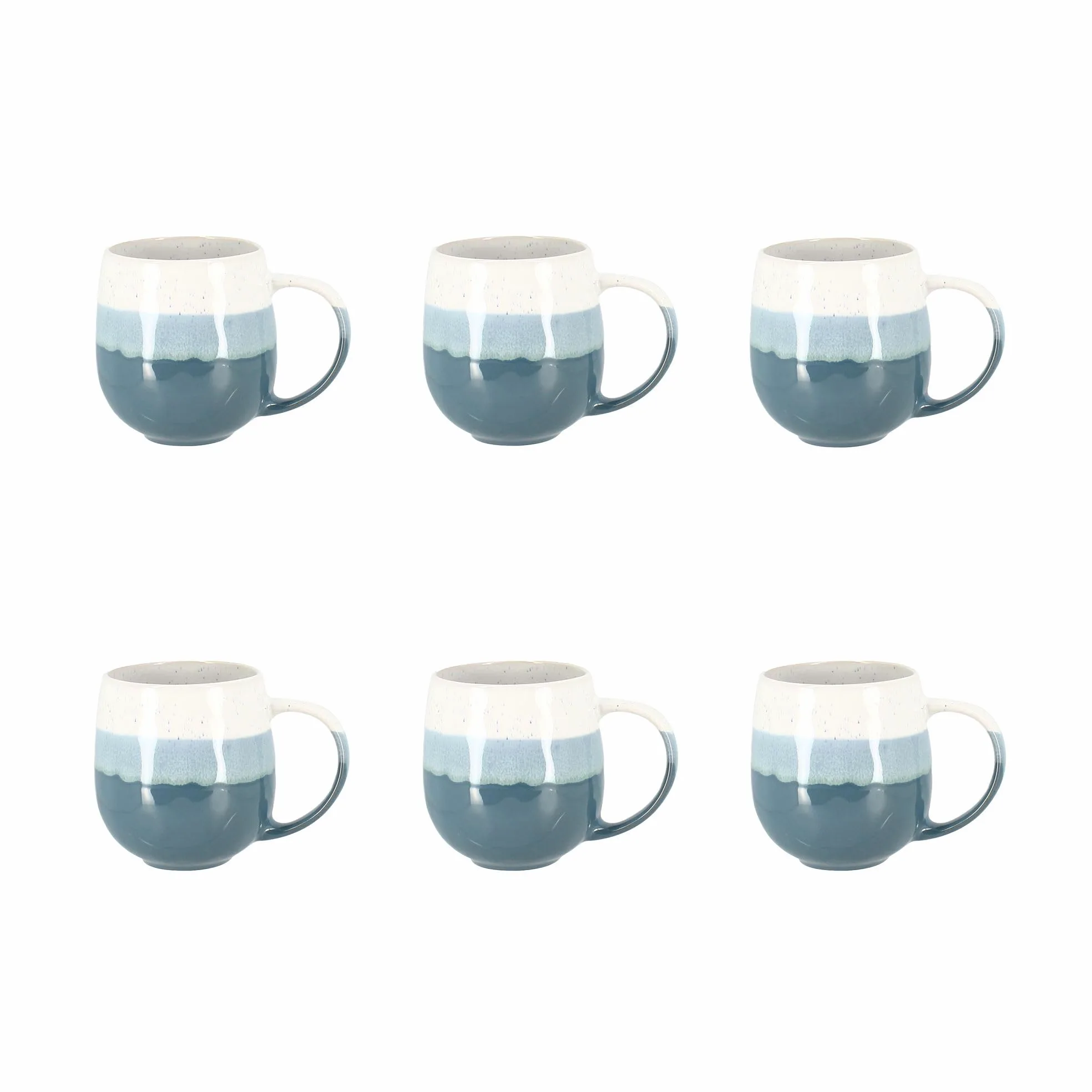 NOVASTYL - Lot de 6 mugs rita bleu 44cl en grès - 2414138