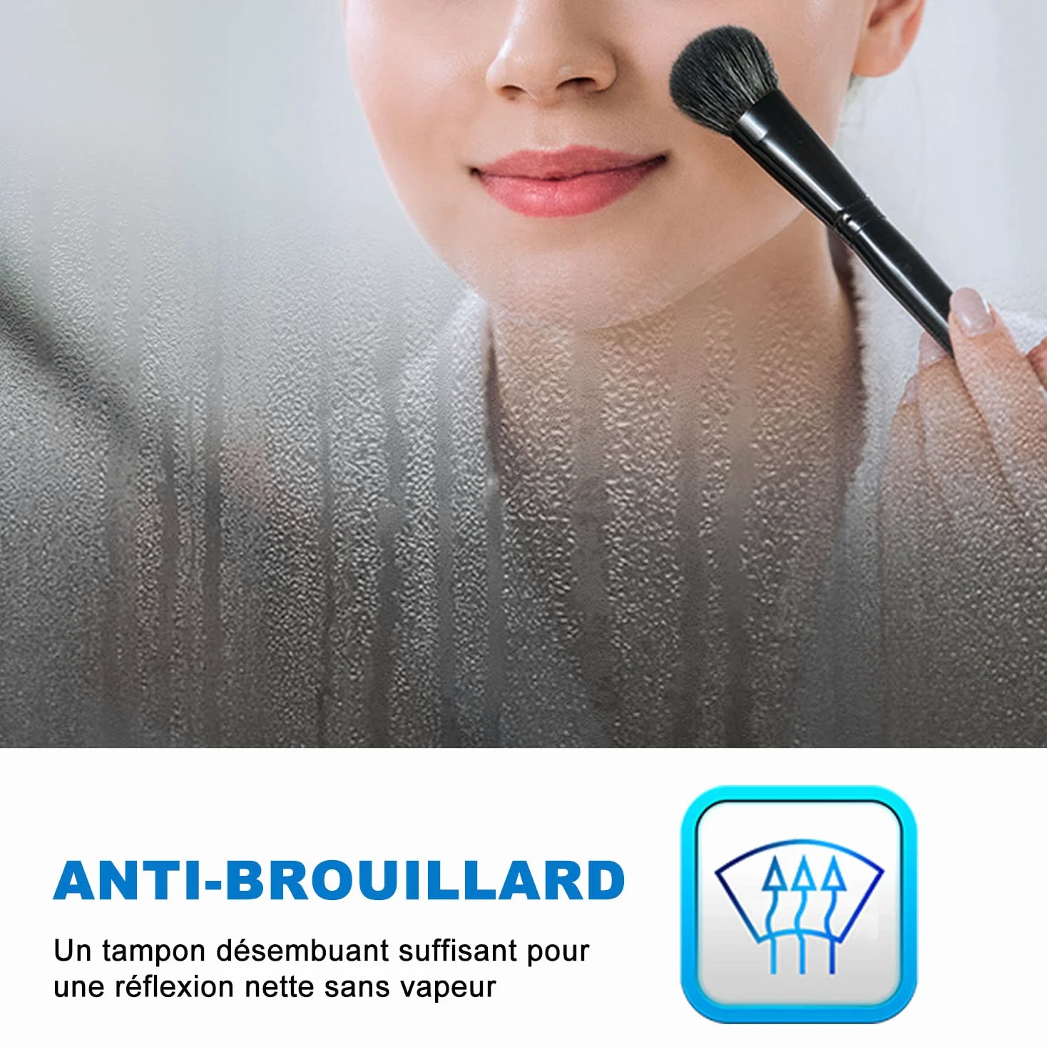 AICA Miroir de Salle de Bain à LED avec Bluetooth 120 x 70cm, Mural Miroir avec Anti-buée + 3 Couleurs + Horloge, Miroir avec Interrupteur Tactile Étanche IP44, Éclairage à Intensité Variable