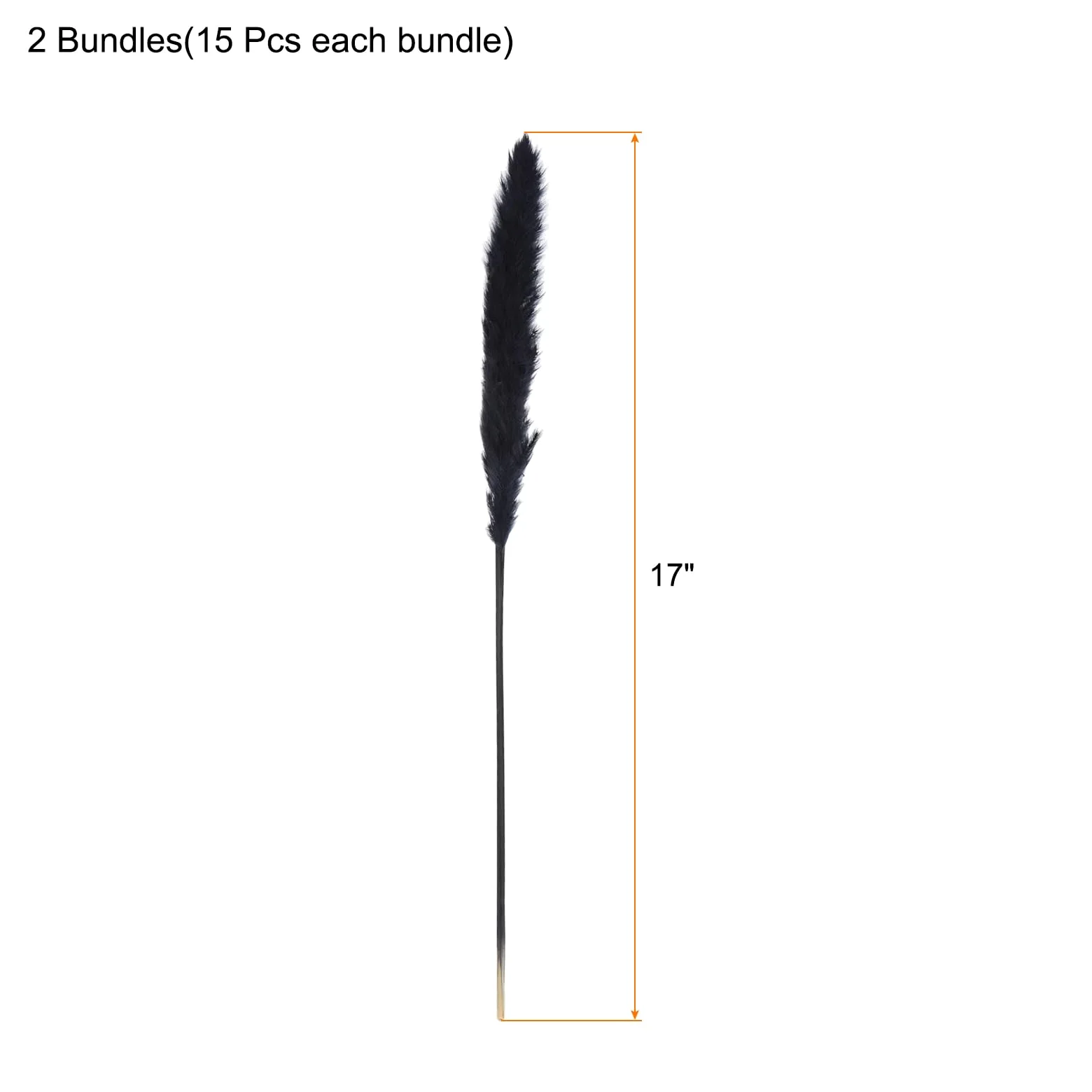 QUARKZMAN 30PCS Herbe De Pampa Noire ornementation, 17 inch Fausse Herbe De Pampa Fleurs Séchées Arrangement Et Remplisseur De Vase pour Maison Mariage Fête Décorations