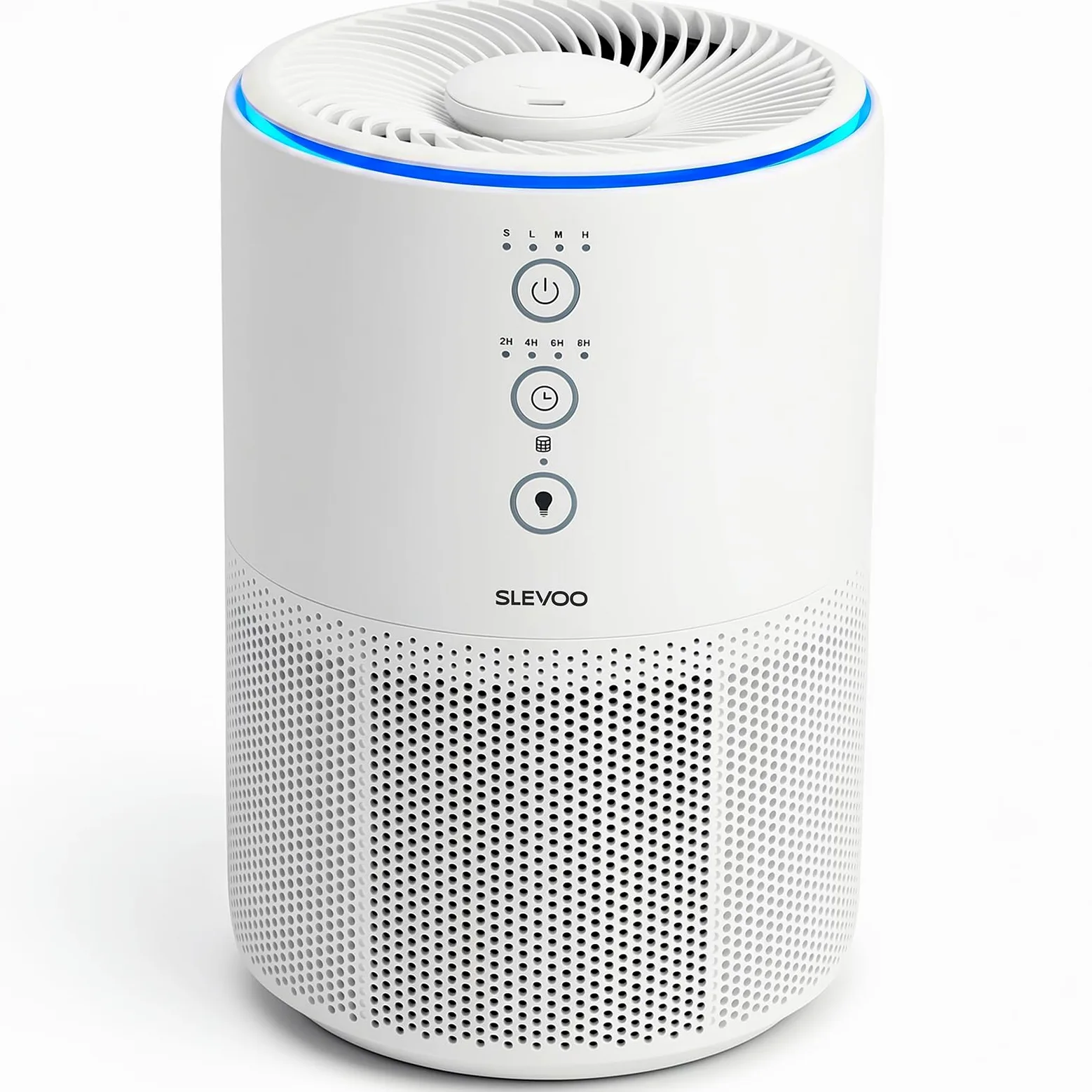 Slevoo Purificateur D'Air Chambre, Éliminant 99,97% La Fumée, La Poussière, Le Pollen Et Les Odeurs, Filtre Hepa H13 Avec Éponge Parfumée, 3 Niveaux De Vitesse & Time Mode Sommeil À 23 Db,Blanc