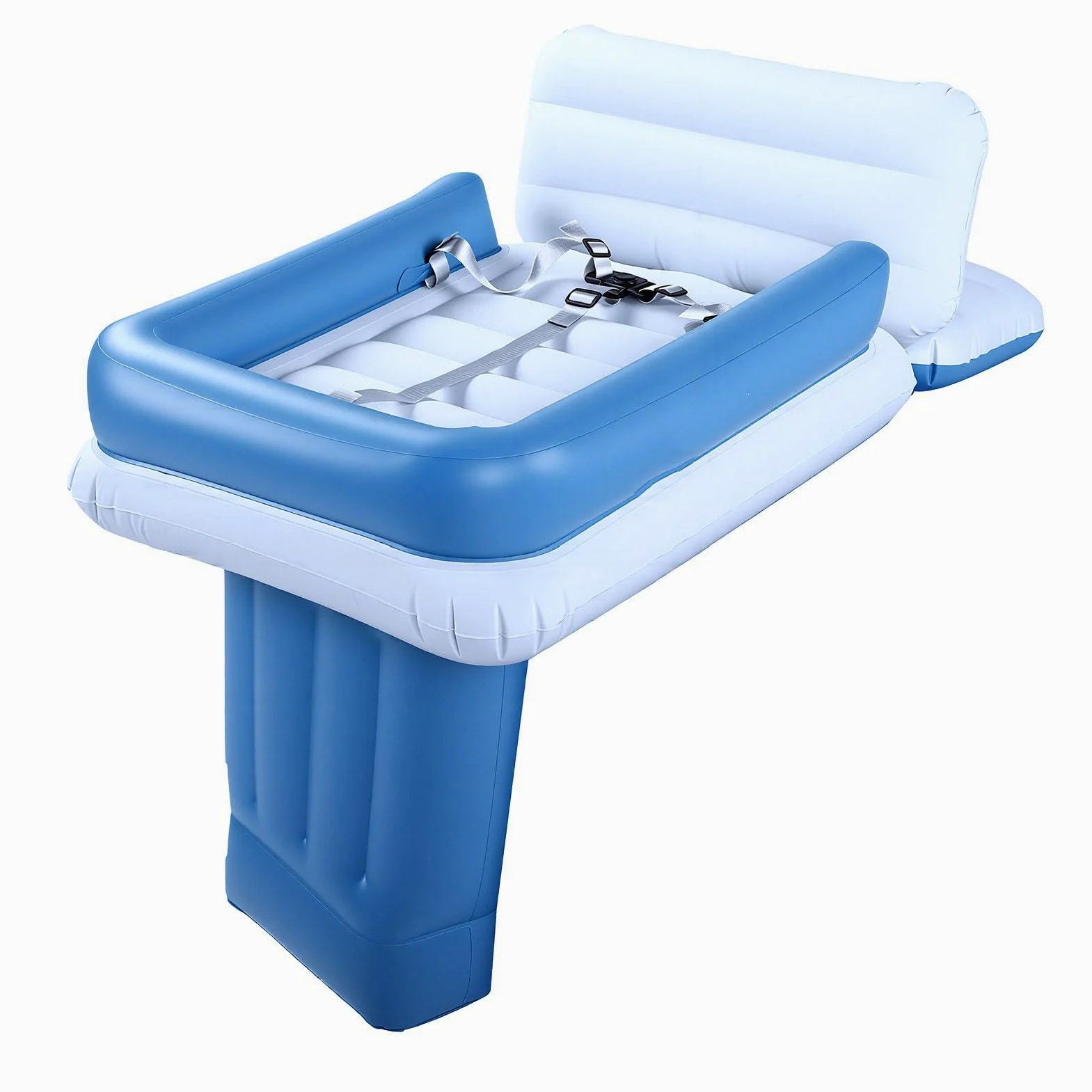 Lit Gonflable de Voyage avec Coussin épais, Bleu | Extension de siège arrière de voiture d'avion, matelas de couchage de voyage pour enfants en bas âge, sac de transport