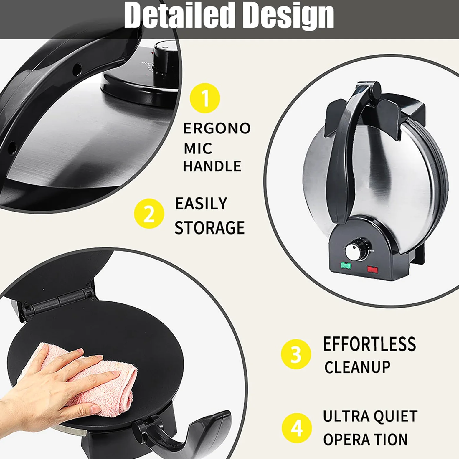 2000 W Electric Roti Maker, Tortilla Maker de 12 Pouces, Machine À Tortilla Chapati Automatique À Température Réglable, Surface Antiadhésive, Chauffage Double Face, pour Les Crêpes, Les Tacos