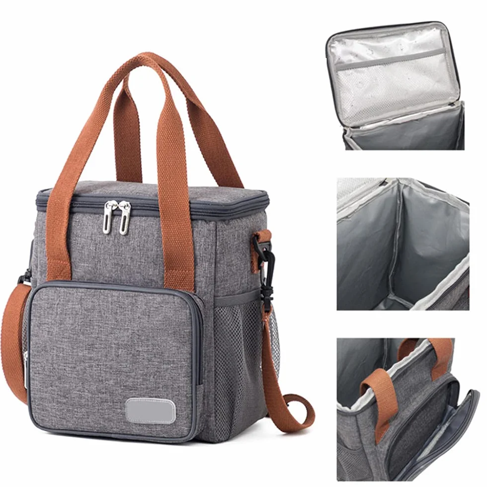 Sac Isotherme, Sac Thermique Lunch Bag pour Apportez Repas Fruits, Sac à Déjeuner avec Doublure en Isolant Thermique, Idéal pour Plage, Pique-Nique, Barbecue, Bébé, Bureau