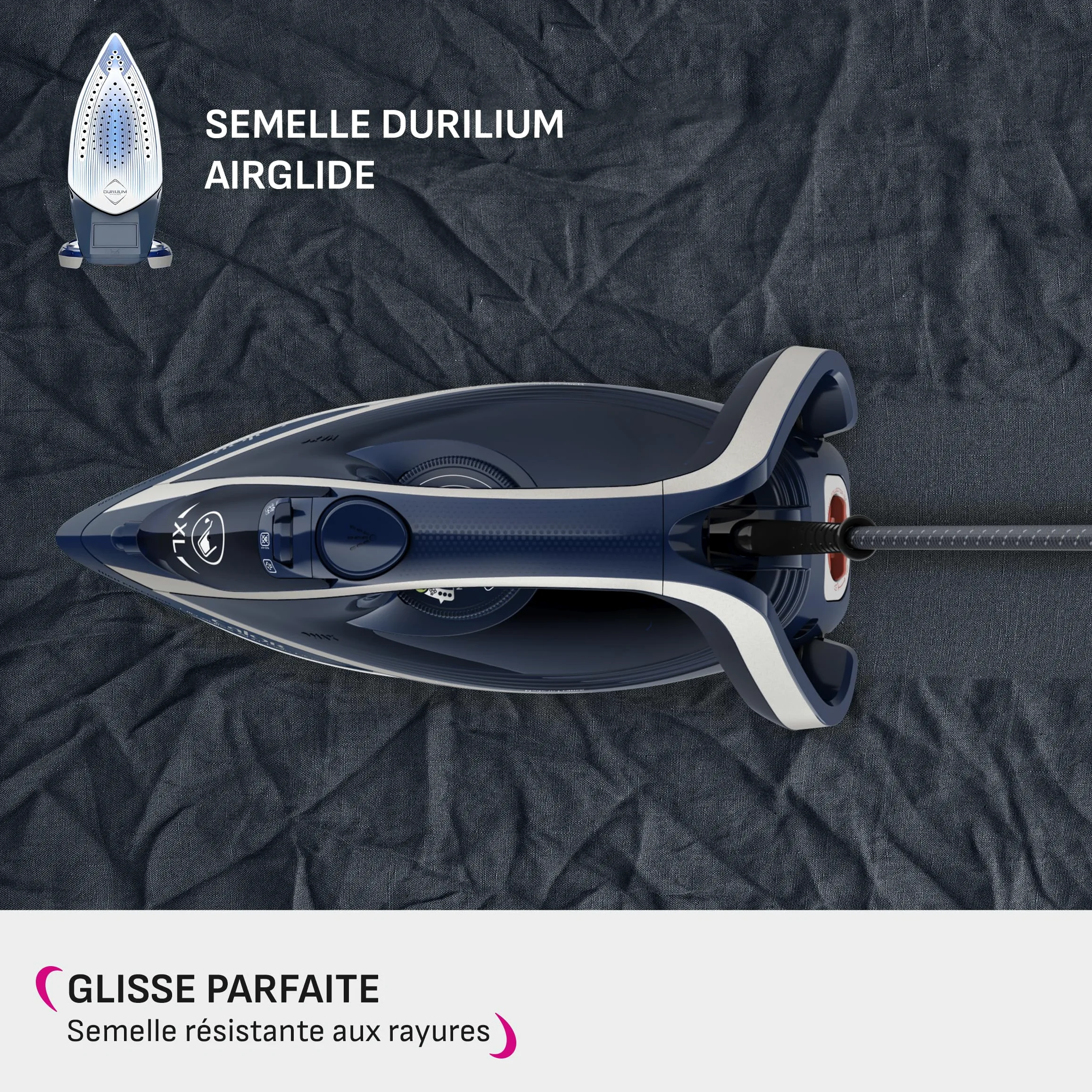 Calor Fer à repasser vapeur, 2800 W, Débit vapeur continu 50 g/min, Fonction pressing 250 g/min, Système anticalcaire, Mode éco, Ultragliss Anti-Calc Plus FV6830C0
