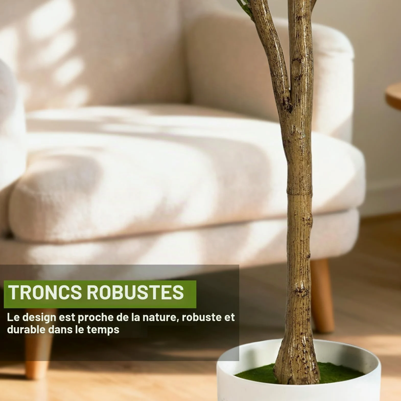 NZQXJXZ Olivier Artificiel 180 cm avec Lumières pour Maison Bureau | Plantes Artificielles Intérieur avec Pot & Panier, Fausse Plante Intérieur avec Tronc Naturel et Fruits Réalistes