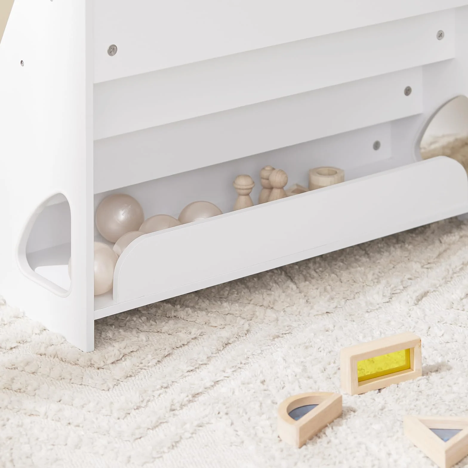 SoBuy Bibliothèque Enfant Rangement Jouet Enfant Bibliotheque Livre 4 Niveaux et 1 Compartiment Ouvert Étagère à Livres Meuble de Rangement Chambre d'Eanfant Bureau Salon Blanc 70x30x60 cm KMB32-K-W