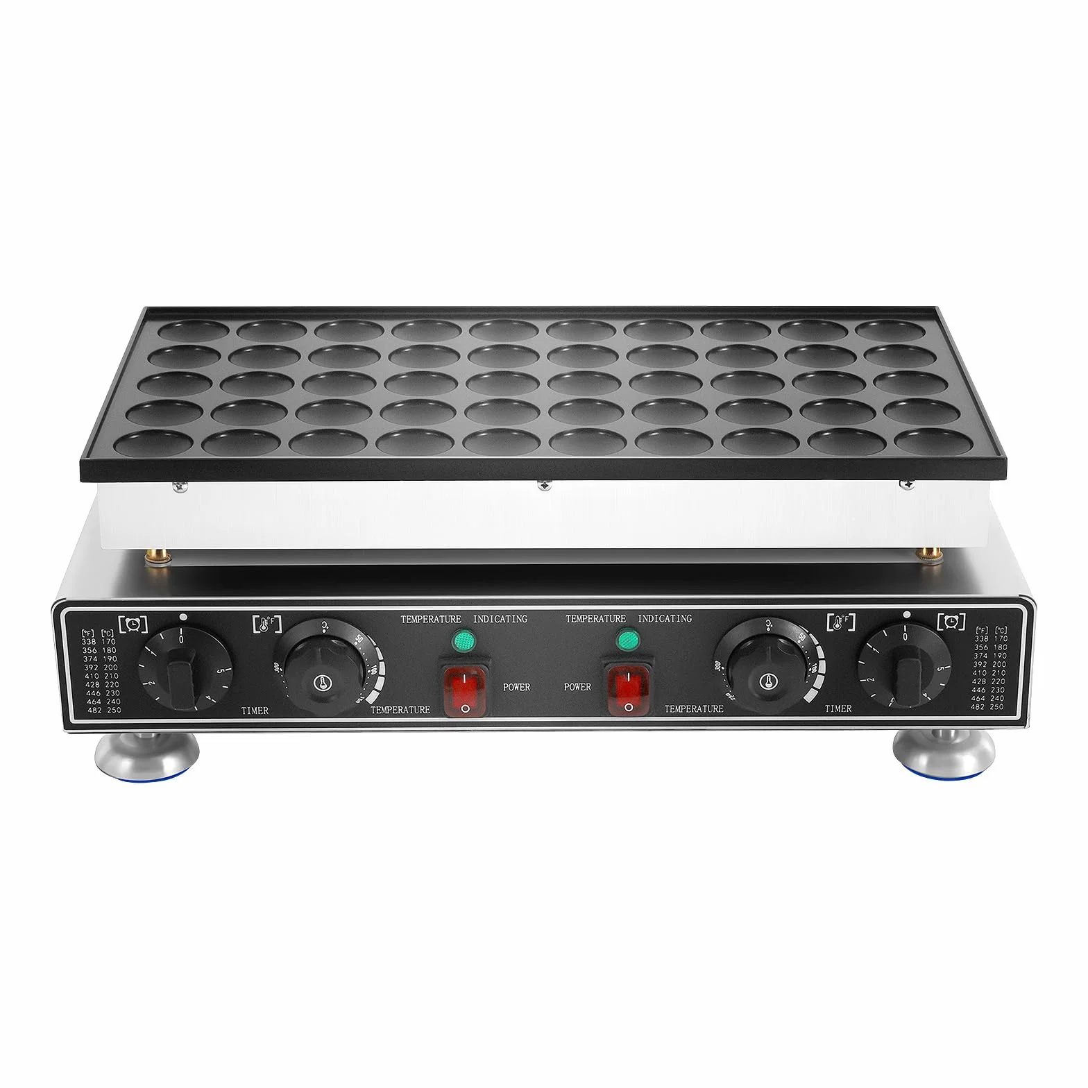Machine à pancakes à 50 trous avec fouet, 4 éponges de nettoyage et 2 brosses, machine à crêpes à muffins pour cuisine et restaurant, 50-300 °C