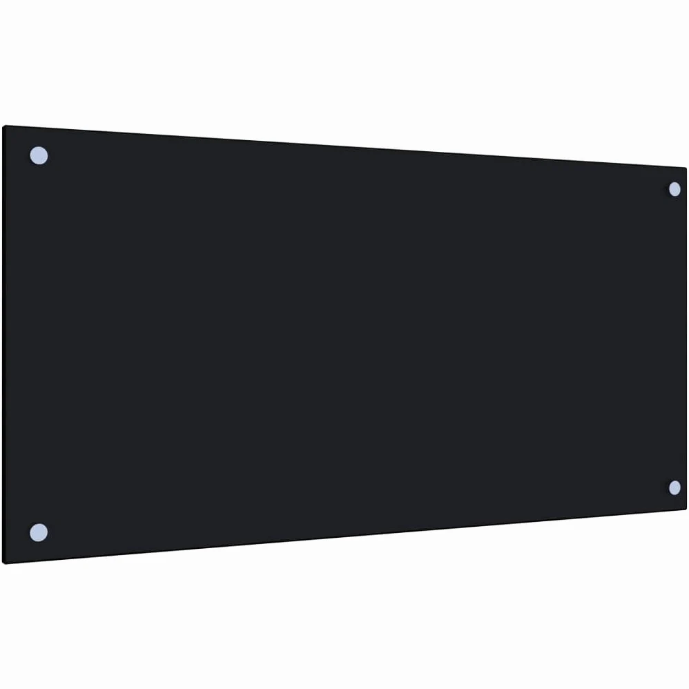 AUVYI Crédence de Cuisine en Verre Trempé - Protection Anti-éclaboussures pour Cuisinière - 80 x 40 cm - Noir