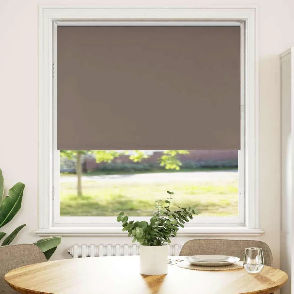 Store Enrouleur occultant café 95x130cm Tissu 90,7cm Bloque lumière Solaire Intime Protection Enfants réglable sans perçage Maison Bureau