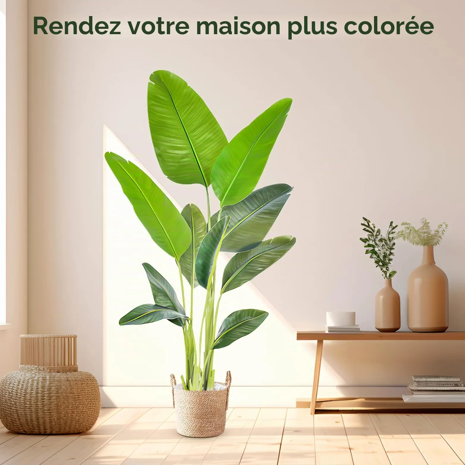 Grande plante artificielle 160 cm - Oiseau de paradis artificiel en pot - Fausses plantes - Plantes artificielles - Arbre artificiel - Palmier artificiel - Plante d'intérieur comme naturelle pour la