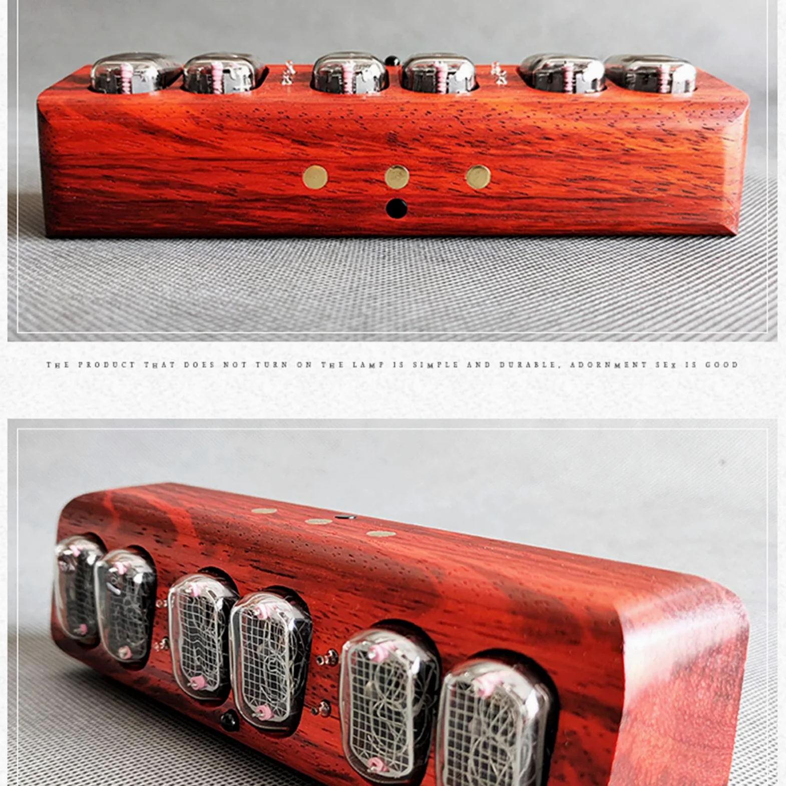 Cadeaux personnalisés, Tube à Vide, Horloge LED réveil contrôle du téléphone minuterie Marche-arrêt, contrôle Infrarouge de l'horloge Nixie Tube, Coque en Bois Massif, no
