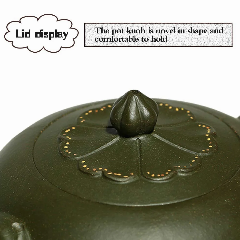 Théière à l'argile Verte de minerai Brute, Théière à l'argile Violette à la Main, Ensemble de thé de Forme de Lotus, Faisant de la théière, Simple et exquise Cadeau de Mode