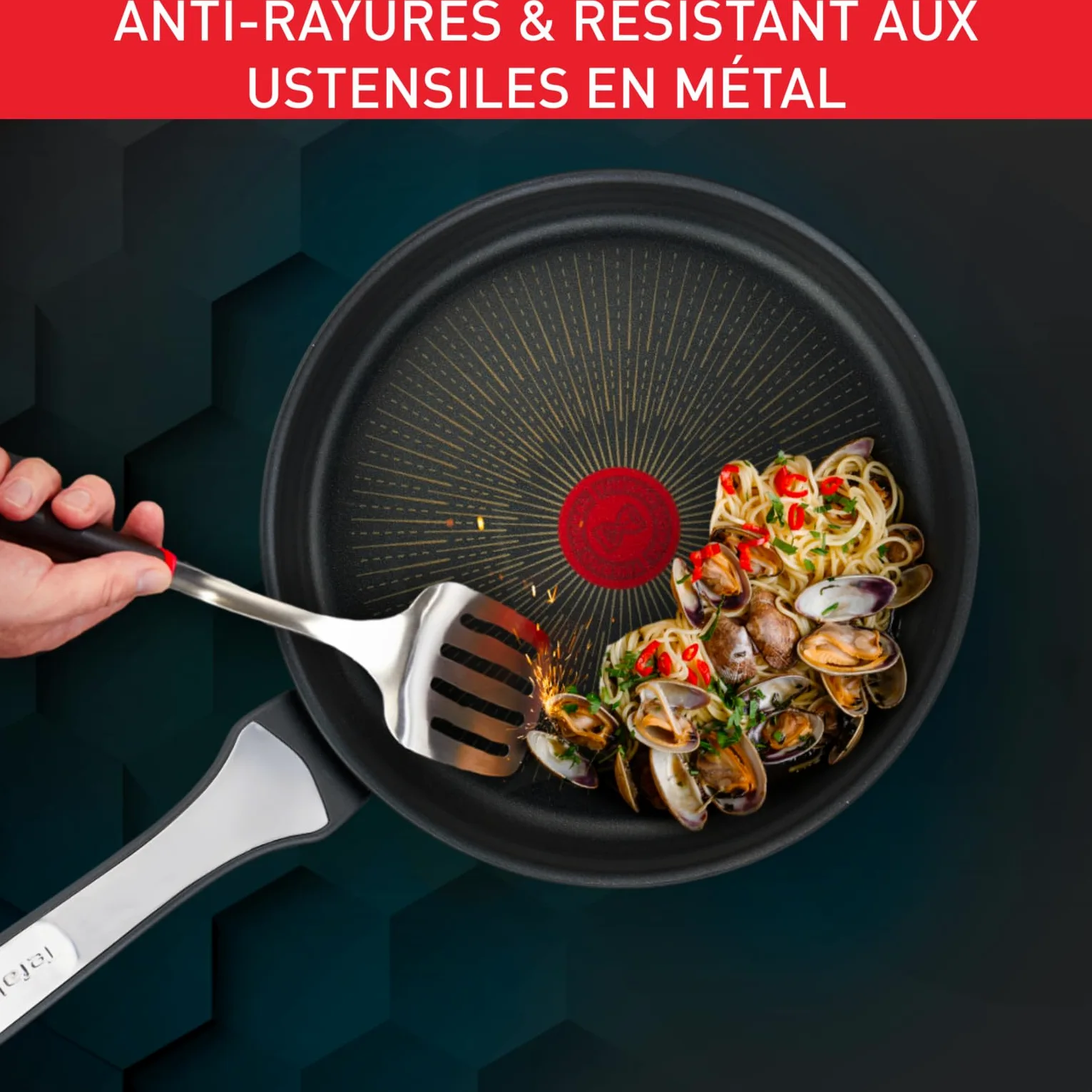 Tefal Unlimited On Poêle 24 cm, Induction, Revêtement antiadhésif résistant, Fonction Thermo-Signal, Fabriqué en France G25904AZ