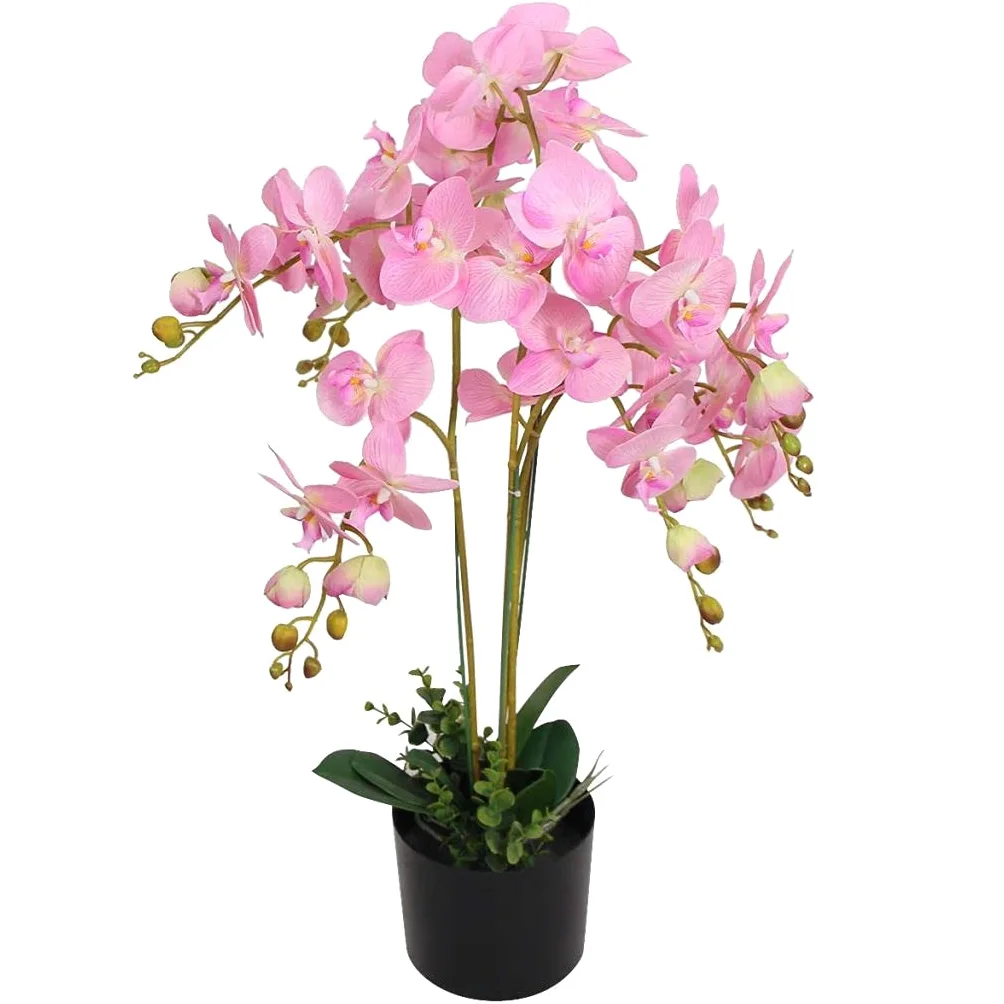 SKM Plante Artificielle avec Pot Orchidée 75 cm Rose-426