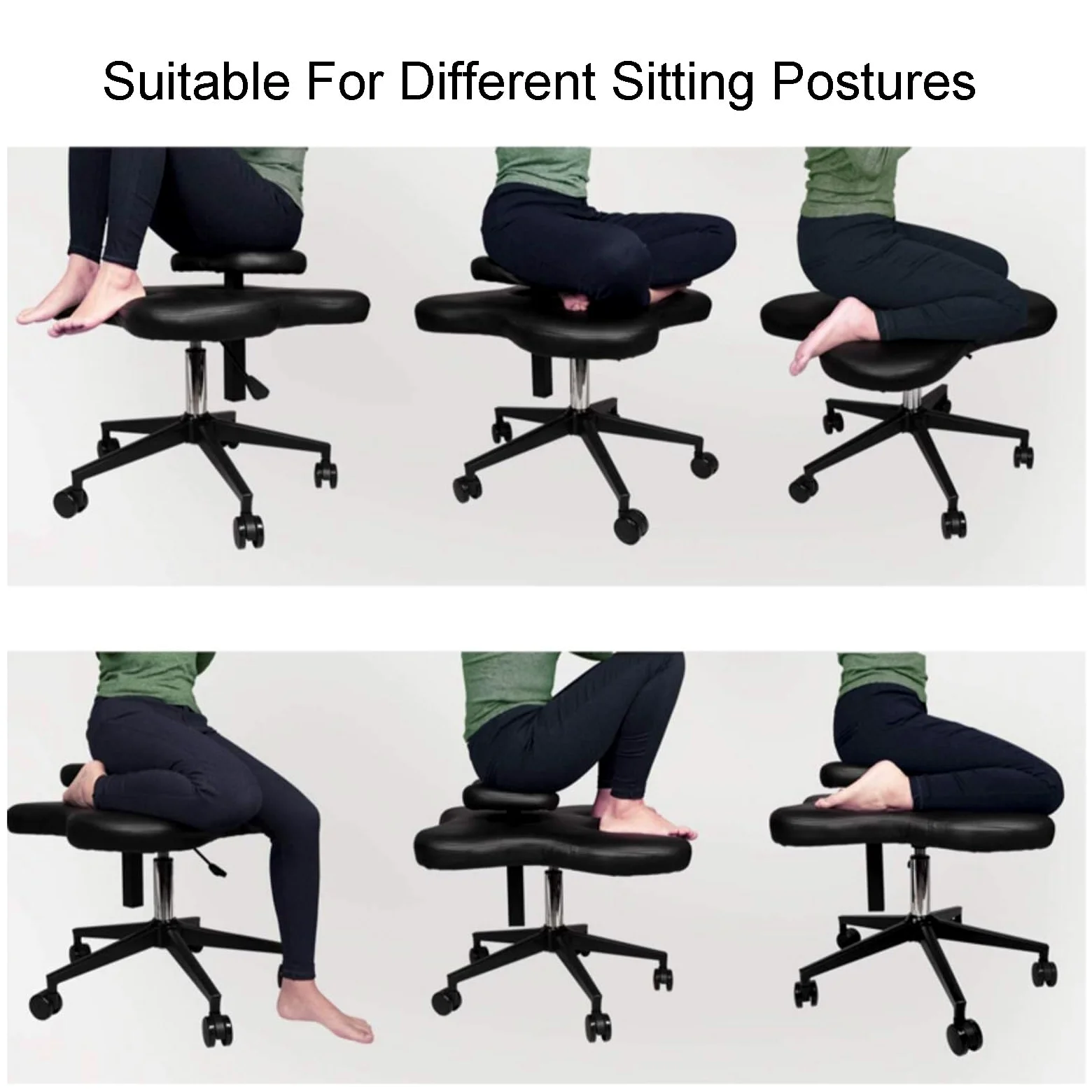 Chaise à Genoux Réglable en Hauteur, Tabouret Ergonomique pour Bureau à Domicile, pour Les Travailleurs Informatiques et Les Amateurs de Yoga (Color : Negro)
