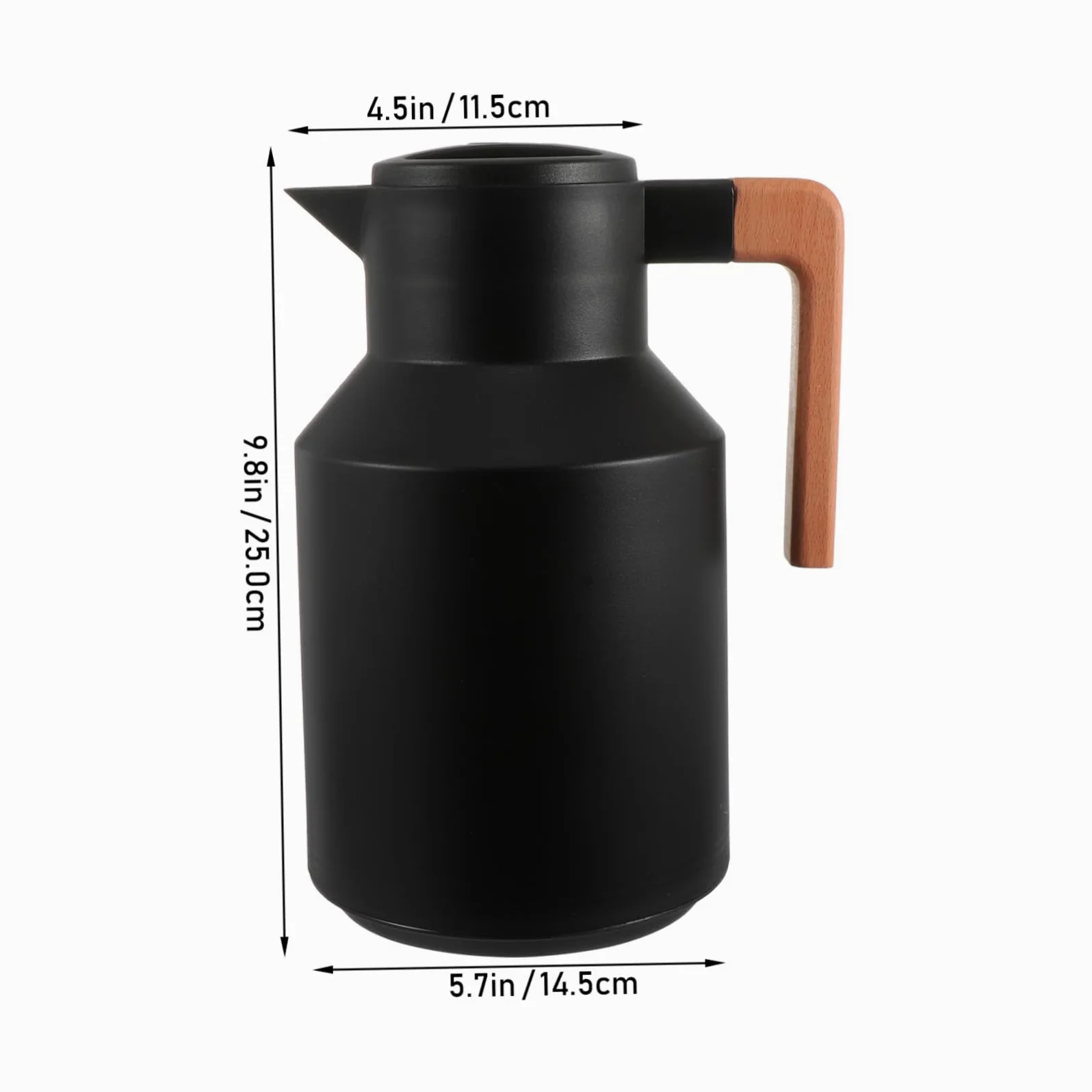 Bouilloire Thermique Domestique Bouteille à Double Paroi Chauffante Portable 1l Noir